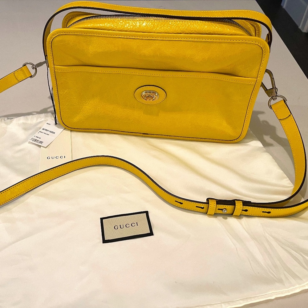 GUCCI YELLOW CROSSBODY MESSENGER BAG